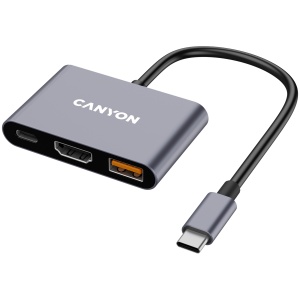 CANYON hub DS-4 3in1 USB-C Grey CNS-TDS4