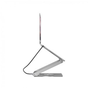 Canyon Laptop stands with hub, TYPE C F to HDMI2.0+2USB3.0+USBC3.0+RJ45+PD, TYEP C TO C cable 1m white with Emarker: HUSB332A, Material: Aluminum case+ABS+PS, Size: 245x240x27.2+/-0.3mm, Weight:1304g CNS-SDS2 - Img 3