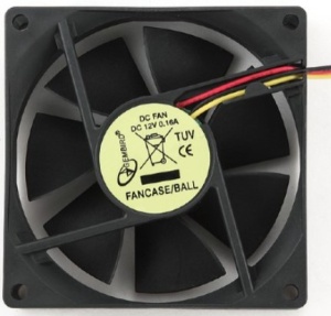 Cooler Ventilator Gembird 80x80mm FANCASE/BALL ball bearing 3-PIN