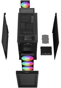 DeepCool CH560 DIGITAL ATX Kuciste, Dual Status Display, 3xLED 140mm +1x120mm, Staklena strana,USB-C * - Img 2