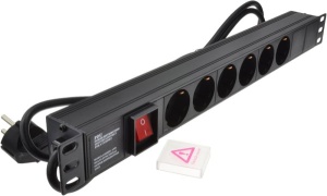 ExeLink Razvodni PDU panel za rack 19 in, sa 6 utičnih mesta, kabl 2m (aluminijum)