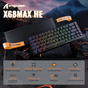 Gaming tastatura Attack Shark X68MAX Magnetic Switches/RT/SnapTap/DKS/MT/TGL/Aluminium/Black cont - Img 4