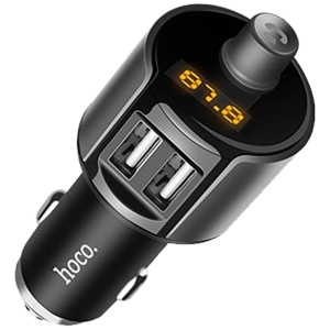hoco. FM modulator, BT handsfree, 12 V/24 V, 2 x USB 2,4 A - E19 Smart, BT, FM, Charger - Img 3