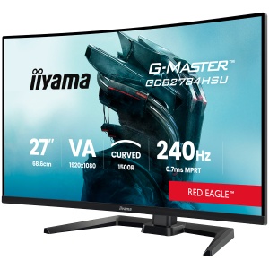 IIYAMA Gaming Monitor 27 inch VA panel curved 1500R G Master Red Eagle FreeSync Premium 1920x1080 165Hz 250 cd m2 DisplayPort 2xHDMI 1ms MPRT speakers USB 2x 2.0 Black Tuner height adjustable stand GCB2784HSU-B1 - Img 4