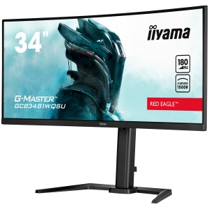 IIYAMA Monitor GCB3481WQSU-B1 Gaming 34" VA Curved 3440 x 1440 @180Hz 21:9 420 cd/m² 4000:1 0.4ms 2xHDMI USB Hub height, tilt GCB3481WQSU-B1 - Img 2