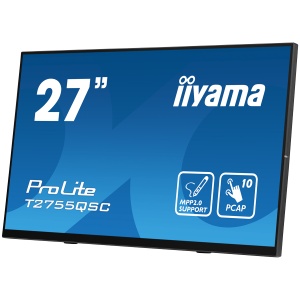 IIYAMA Monitor LED T2755QSC-B1 27” Optical Bonded PCAP 10pt IPS Edge to edge glass 2560 x 1440 @75Hz 400 cd/m² HDMI DP USB Hub Tilt angle 15° up; 70° down T2755QSC-B1 - Img 3