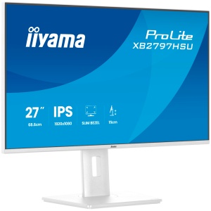 IIYAMA Prolite XB2797HSU-W1 Business Monitor - 68.6 cm (27"), FULL HD (1920x1080), IPS LED, 120Hz, 350 cd/m², matte / white XB2797HSU-W1 - Img 3