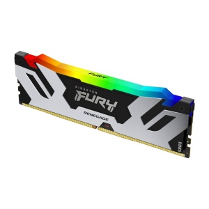 Kingston DDR5 24GB 8000MT/s [FURY RENEGADE RGB], Non-ECC UDIMM, CL38 1.45V, 288-pin 1Rx8, Silver/Black, w/RGB Heatsink, XMP KF580C38RSA-24