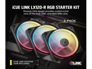 Kuler za PC CORSAIR iCUE LINK LX120-R/RGB/120mm/triple fan kit/crna - Img 2