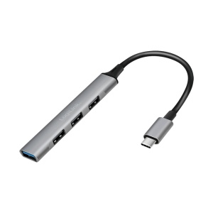 Logilink HUB type C ultra slim, 4 x USB-A, aluminimum