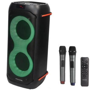 Microlab PT602W karaoke zvucnik 160W, Bluetooth, LED, 7,4V/4000mAh, Aux, USB, microSD, + Mic*2kom - Img 3