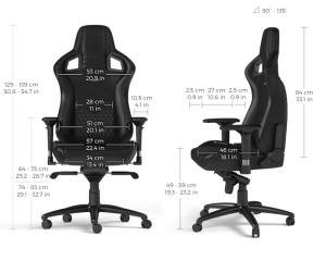 NOBLECHAIRS EPIC Real Leather Gaming stolica crna - Img 3