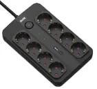 Produžni kabl sa prenaponskom zaštitom sa 8 utičnica MAX MPS-908SB-3M/3m/USB A & USB C port