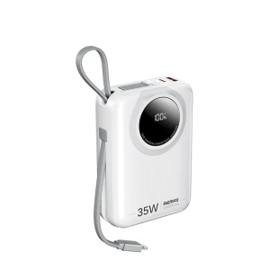 REMAX RPP-73 White 35W Power Bank with 2 Fast Charging Cables 20000mAh