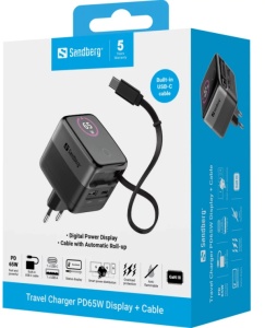 Sandberg 441-74 Charger PD65W Display + Cable - Img 2