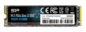 Silicon Power M.2 NVMe 256GB, 2280, PCIe Gen 3x4, A60, Read up to 2,100 MB/s, Write up to 1,200 MB/s (single sided) SP256GBP34A60M28