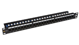 Solarix SX24L-5E-UTP-BK patchcord kabel panel 1U 24x RJ45 - Img 1