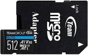 TeamGroup MICRO SDXC 512GB ELITE, UHS-I U3 V30 A1, 100/90MB/s +SD Adapter TEAUSDX512GIV30A103 - Img 3