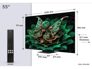 Televizor TCL 55C7K/QLED-Mini LED/55"/4K UHD/144Hz/Google TV/crna