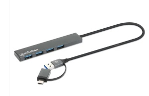 USB-C/USB-A HUB 4port Manhattan 181006 4xUSB-A 3.2/5Gbps/Crni - Img 7