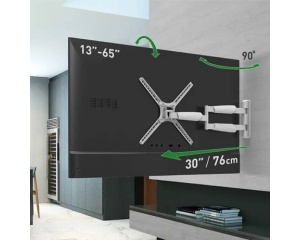 BARKAN BM343XLW LCD TV zglobni zidni nosač do 65 inča beli za ravne i zakrivljene televizore - Img 2