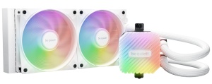 be quiet! LIGHT LOOP, 240mm White [LGA-1851 Default ILM and RL-ILM support], Pump with progressive IC, Two Light Wings LX PWM high-speed fans 120mm, ARGB-PWM hub for impressively vibrant ARGB illumination BW021