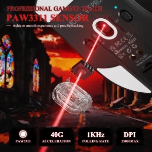 Bežični gaming miš Attack Shark V3Pro PAW3311/25000 DPI/Omron Switches/Black + Charging Dock - Img 2