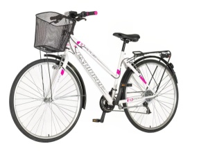 Bicikla city Explorer lady 28/V-BRAKE/18 brzina/sa korpom/belo roza