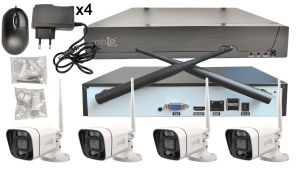 CAM-IP3MP-WiFiKITXM4 GMB kamera 3 mpix set wifi 4 kamere full color app HI EASY sa mikrofonom - Img 2