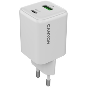 CANYON charger CU45AC GaN 45W 1xPD 1xQC EU White CNS-CUW45AC - Img 1