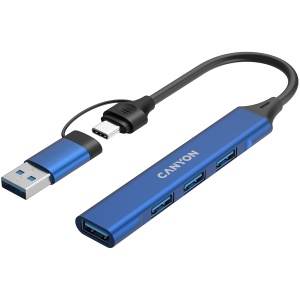 CANYON hub DS-02 4in1 USB-A/C Blue CNS-TDS02BL - Img 3