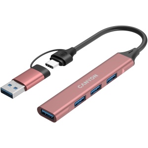 CANYON hub DS-02 4in1 USB-A/C Pink CNS-TDS02P - Img 3