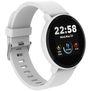 CANYON Lollypop SW-63, Smart watch, 1.3inches IPS full touch screen, Round watch, IP68 waterproof, multi-sport mode, BT5.0, compatibility with iOS and android, Silver white, Host: 25.2*42.5*10.7mm, Strap: 20*250mm, 45g CNS-SW63SW - Img 2