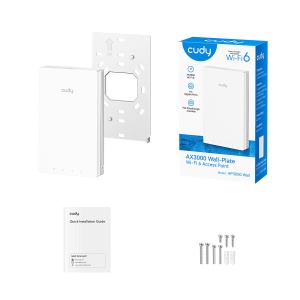 Cudy AP3000 Wall,AX3000 zidna Wi-Fi 6 pristupna tacka,4-Stream Dual-Band ,2402 Mbps + 574 Mbps