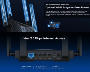Cudy WR3600H,BE3600 2.5G Wi-Fi 7 Router,4-Stream Dual-Band, 2882 Mbps + 688 Mbps Wi-Fi - Img 6