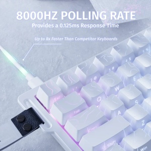 Gaming tastatura Attack Shark X68HE Magnetic Switch/RT/Snap Tap/DKS/MT/TGL/White Contour - Img 2