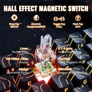 Gaming tastatura Attack Shark X68MAX Magnetic Switches/RT/SnapTap/DKS/MT/TGL/Aluminium/Black cont - Img 2