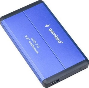 Gembird HDD/SSD External Enclosure, 2.5", SATAIII, USB3.0, Brushed aluminium, Blue EE2-U3S-3-B