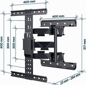Gembird TV wall mount, (full-motion), Max. 36.4kg, 32”-65” WM-65ST-01