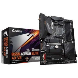 Gigabyte AM4, AMD B550 Chipset, 4 x DDR4 DIMM, Dual Ultra Fast NVMe PCIe 4.0/3.0 x4 M.2 with Dual Thermal Guards B550 AORUS ELITE AX V2