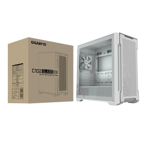 Gigabyte White, Mini ITX / Micro ATX, Bočna stranica od kaljenog stakla, 2x USB 3.0 priključka na I/O panelu, podrška za vodeno hlađenje do 360 mm, uklonjivi filter za prašinu, instalirana dva 120 mm ventilatora, Dužina grafičke karte do 410 mm GB-C102GI  - Img 2