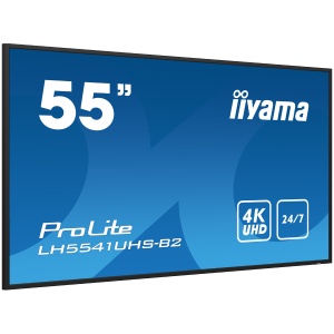 IIYAMA LFD LH5541UHS-B2 55" Professional Digital Signage display with 4K UHD resolution and 24/7 operating time 500 cd/m² 1200:1 8ms landscape, portrait LH5541UHS-B2 - Img 2