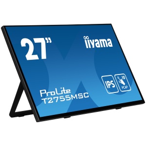 Iiyama ProLite T2755MSC-B1 - LED monitor27" touchscreen 1920 x 1080 Full HD (1080p) @ 60 Hz IPS 400 cd/m² 1000:1 5 ms HDMI DisplayPort speakers black matte T2755MSC-B1 - Img 2