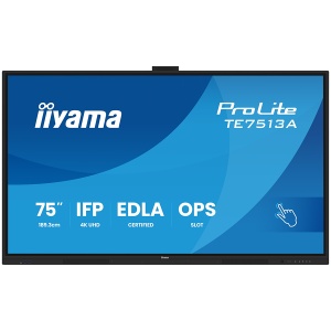 Iiyama Prolite TE7513A-B2AG 75''UHD VA 3840x2160 400cd 1200:1 8ms Android 1, 8/128GB, 40-Points, VGA, HDMI 2x HDMI-out 2x USB-C, Audio mini-jack and Optical Out (S/PDIF), USB Touch Interface, Landscape mode, Media Play USB Ports, AntiGlare Glass,LAN TE751 - Img 2