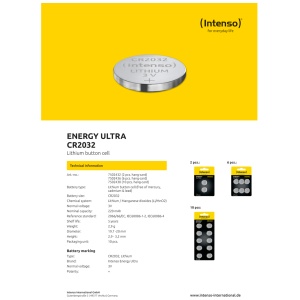 (Intenso) Baterija litijumska, CR2032/6, 3 V, dugmasta,blister 6 kom - Img 3