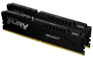 Kingston DDR5 64GB (4x16GB) 6000MT/s [FURY BEAST RGB], Non-ECC UDIMM, CL40 1.35V, 288-Pin 1Rx8, Black, Memory Kit, w/RGB Heatsink, XMP KF560C40BBAK4-64