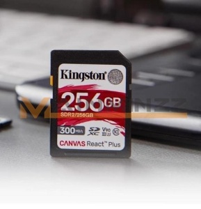 Kingston SD Card 256GB, Canvas React Plus Professional, SDXC Class10 UHS-II U3 V90, Up to 300MB/s read and 260MB/s write, for Full HD/2K/4K/8K SDR2/256GB
