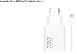 Kucni punjac Xiaomi QC 33W sa USB na Type C kablom beli - Img 2