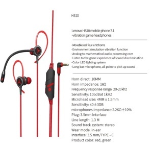 Lenovo HS-10 Surround 7.1 Gaming Headset, Green - Img 2
