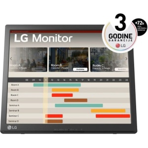 LG 17'' TN SXGA 1280x1024@75Hz touch monitor, 5:4, 1000:1, 5ms, 200 cd/m², 170º/160º, 1 D-Sub , 1 USB Upstream Port 2.0, USB A to B, Tilt, Black, 3yw 17BR30T-B